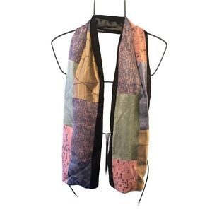 T. Carney Black Silk Vintage Kimono Scarf